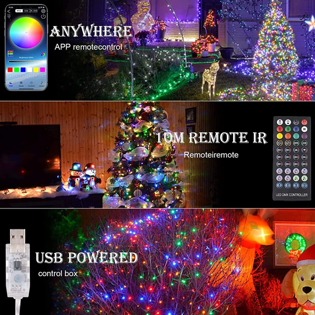 LED Rope Lights, 100 LED Smart Fairy String Lights with Remote APP Control and Music Sync