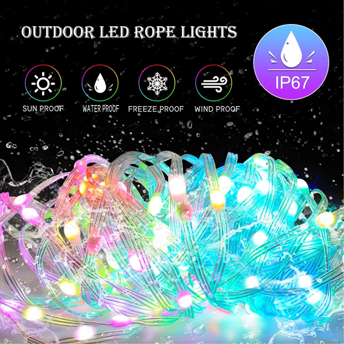 LED Rope Lights, 100 LED Smart Fairy String Lights with Remote APP Control and Music Sync