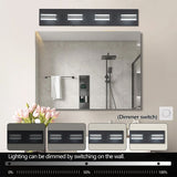 LED Stainless Steel Vanity Lights, 4-Lights Acrylic Bathroom Light
