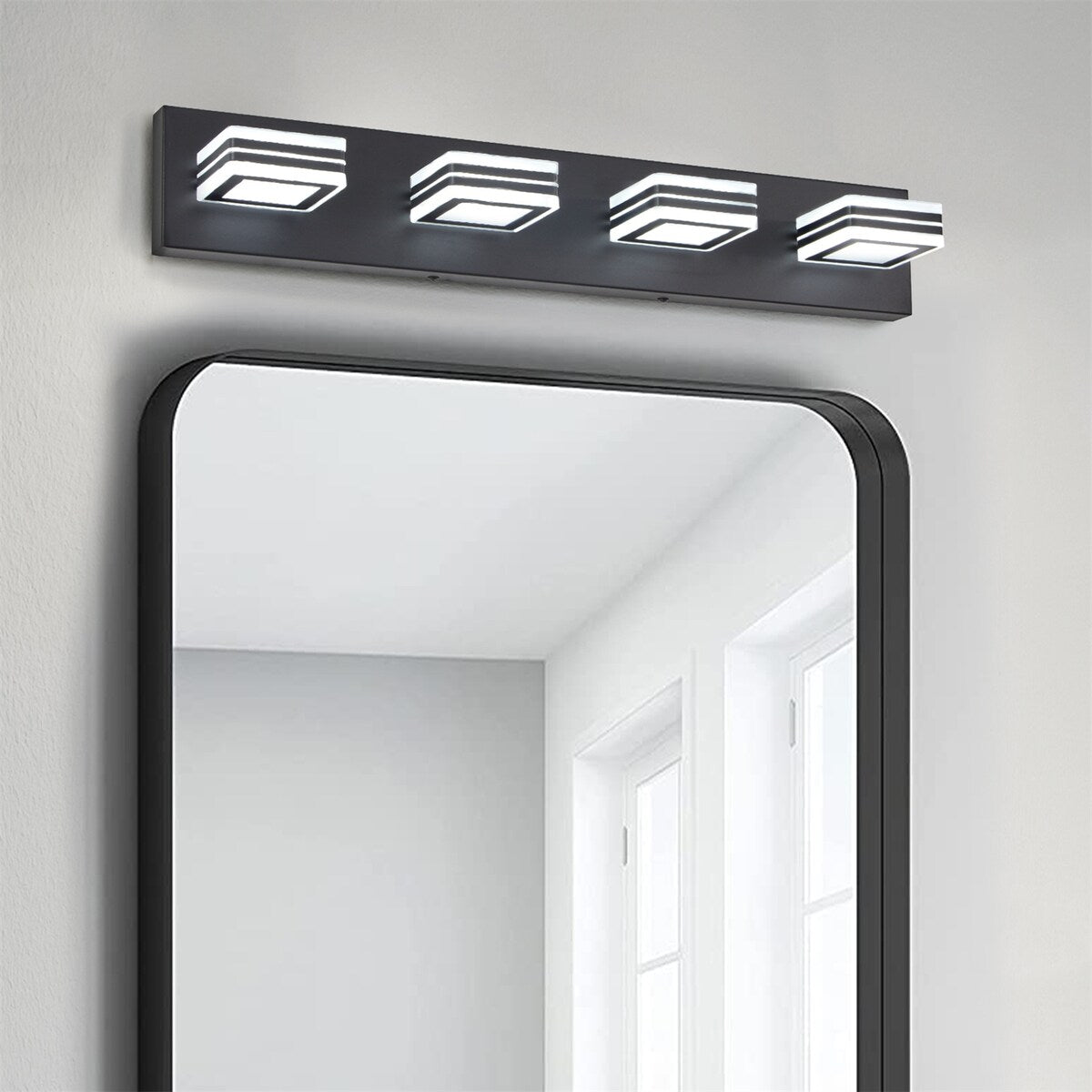 LED Stainless Steel Vanity Lights, 4-Lights Acrylic Bathroom Light