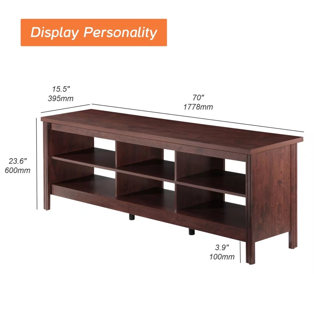 LED TV Stand for 65-75 Inch TV, TV Console with Warm White LED Light