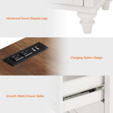 LED TV Stand for 75 Inch TV, 3-in-1 TV Cabinet & Side Table Set, White - 67 Inch