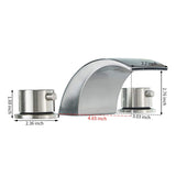 LED Waterfall Widespread Polished Nickel Bathroom Faucet