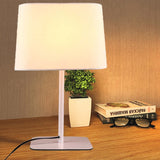 LED desk lamp for office and bedroom warm bedside fabric desk lamp, with button switch, suitable for living room