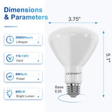 LEDIARY 6-Pack BR30 LED Recessed Light Bulbs ETL Listed LED Bulb for Cans 5000K Daylight, 8W=65W 850LM Indoor Flood Lights