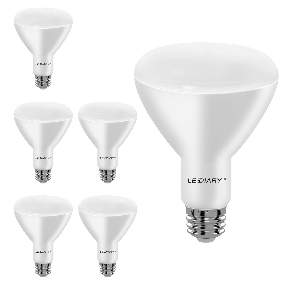 LEDIARY 6-Pack BR30 LED Recessed Light Bulbs ETL Listed LED Bulb for Cans 5000K Daylight, 8W=65W 850LM Indoor Flood Lights