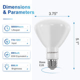 LEDIARY 6-Pack BR30 LED Recessed Light Bulbs ETL Listed LED Bulb for Cans 5000K Daylight, 8W=65W 850LM Indoor Flood Lights