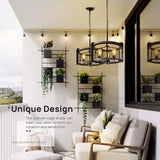 LEDONE Adjustable Height Farmhouse Ceiling Light, Vintage Round Light For Kitchen Island, Home - 71