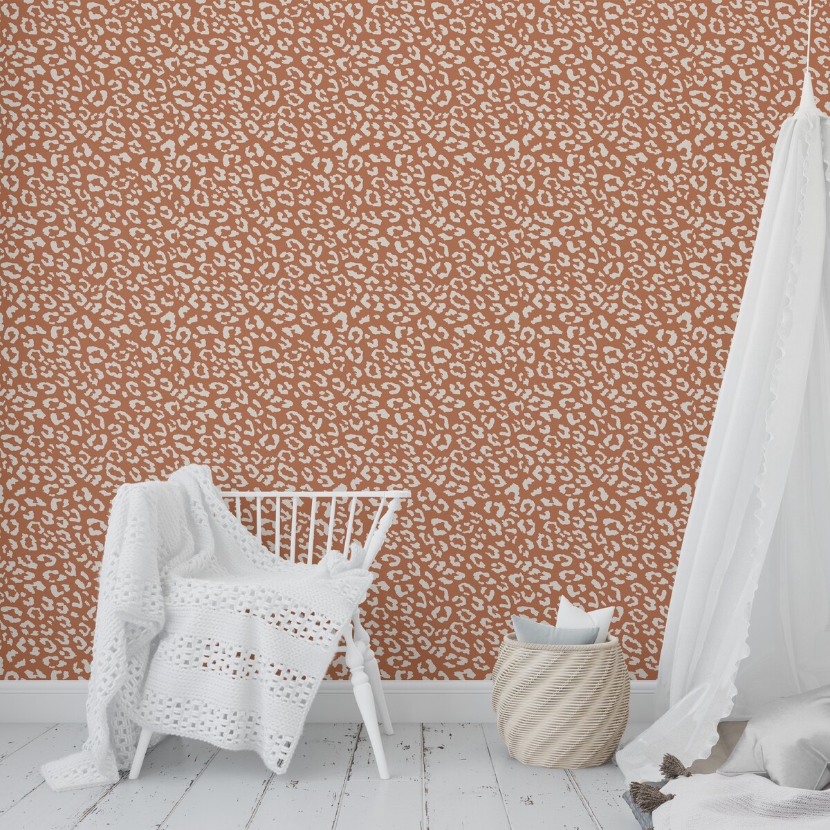 LEOPARD RUST Peel and Stick Wallpaper By Kavka Designs - 2' x 16'