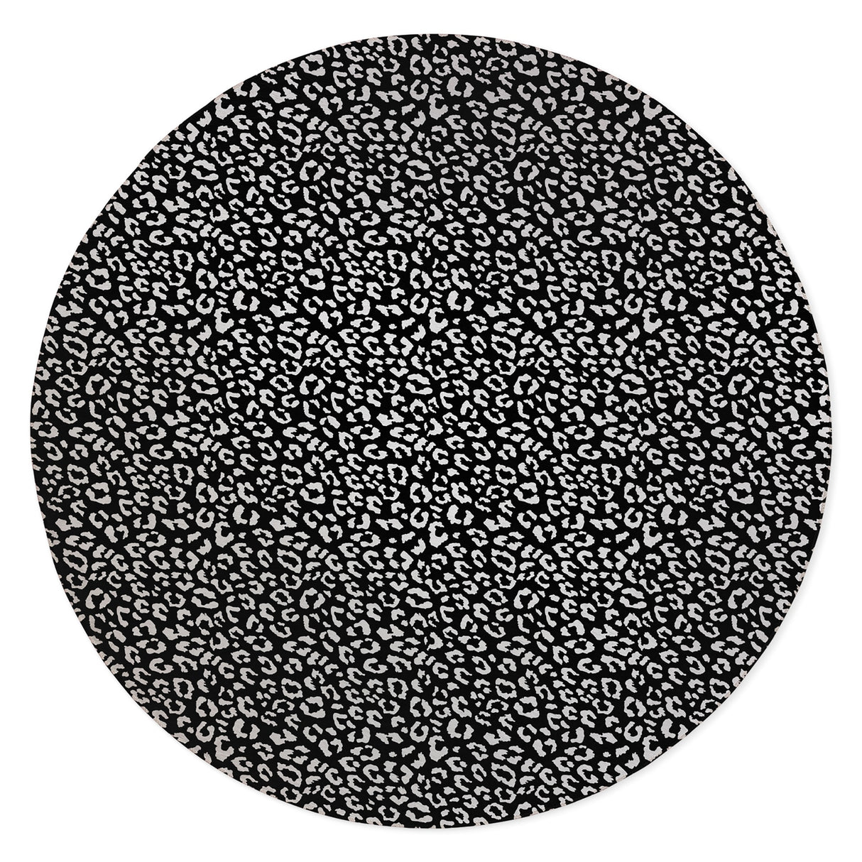 LEOPARD WHITE ON BLACK Area Rug by Marina Gutierrez
