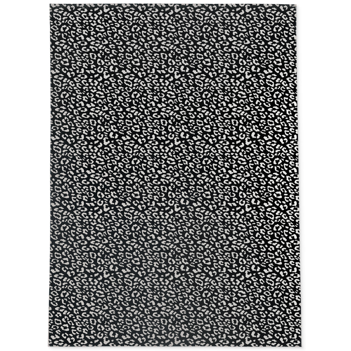 LEOPARD WHITE ON BLACK Area Rug by Marina Gutierrez