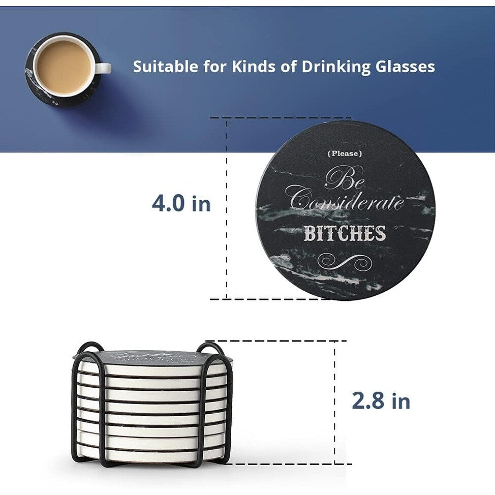 LIFVER Coasters Set of 8, 4 inch
