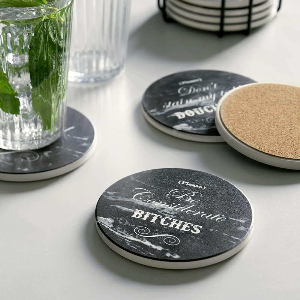 LIFVER Coasters Set of 8, 4 inch