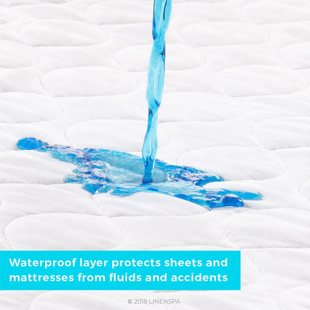 Linenspa Waterproof Sheet and Mattress Protector Pad - White