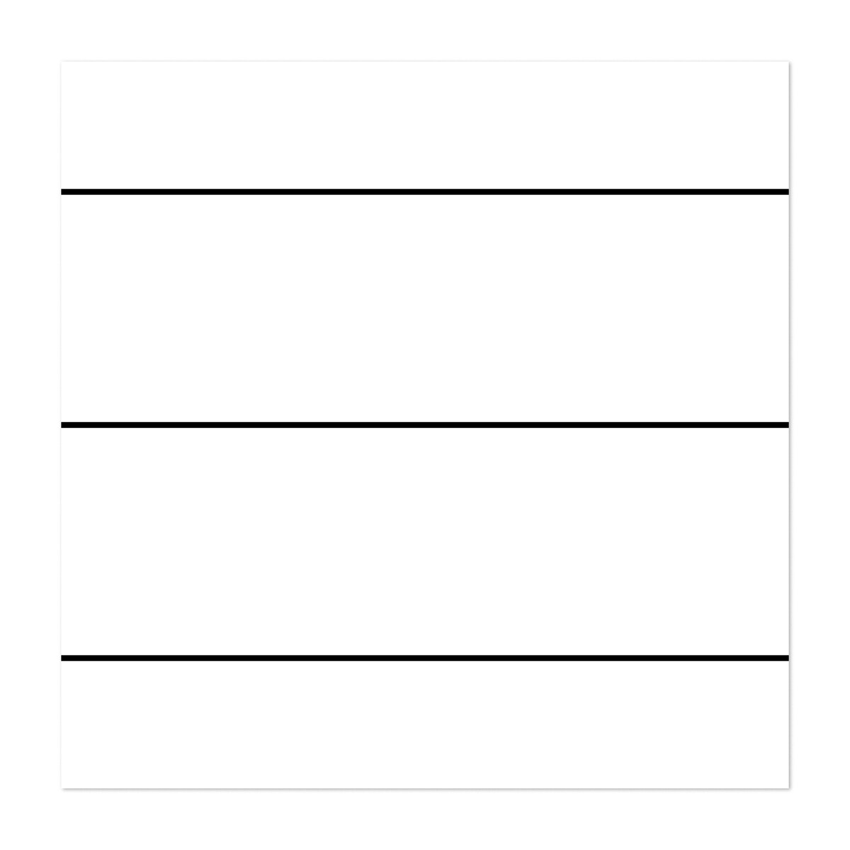 LINEd ThickHorizontalStripes BW Drawing Abstract Art Print/Poster