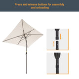 LIVOOSUN 10 x 6.5ft Outdoor Market Patio Umbrella w/Tilt and Crank