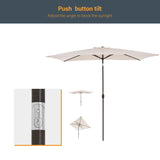 LIVOOSUN 10 x 6.5ft Outdoor Market Patio Umbrella w/Tilt and Crank