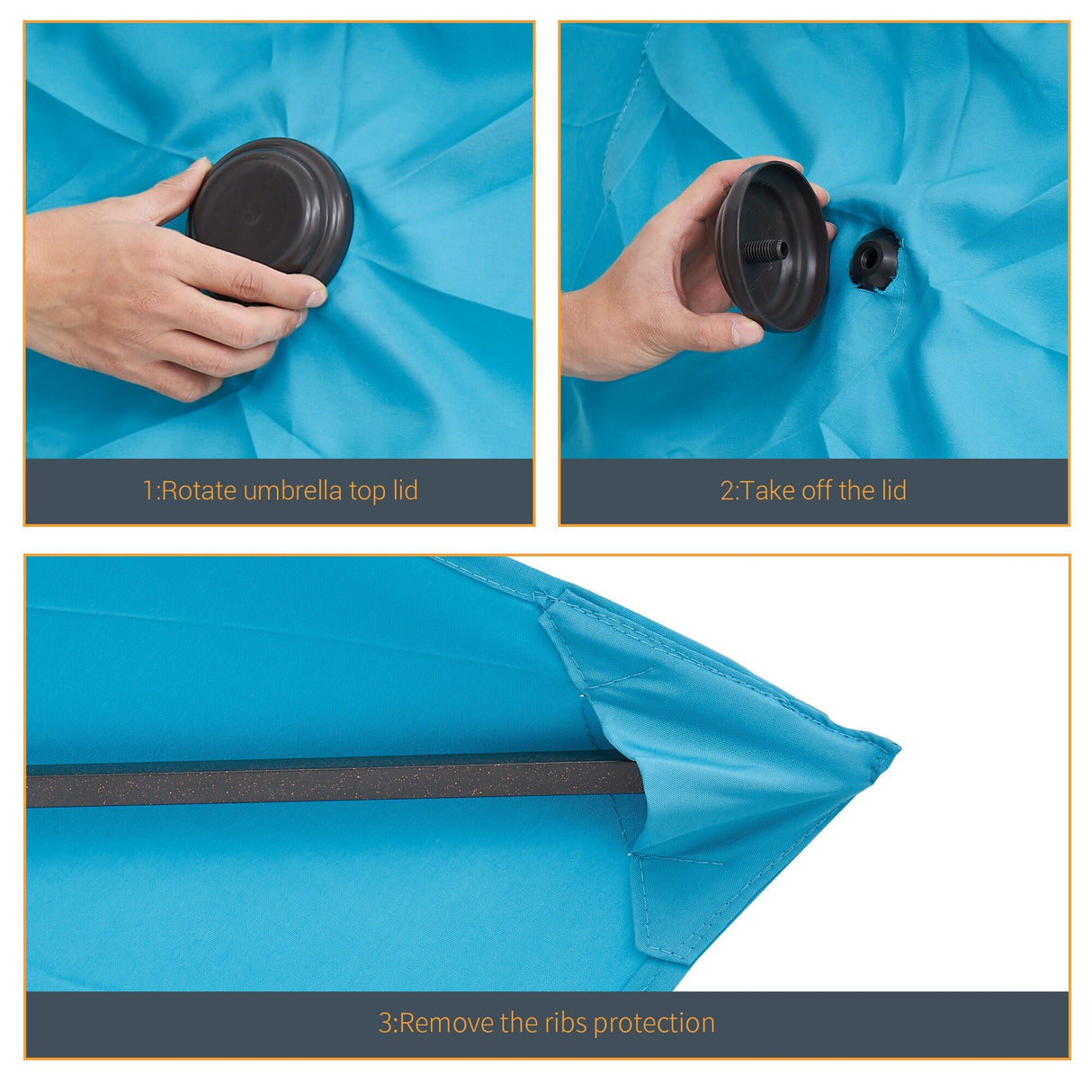 LIVOOSUN 10 x 6.5ft Outdoor Market Patio Umbrella w/Tilt and Crank