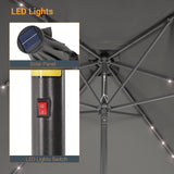 LIVOOSUN 6x9Ft LED Patio Umbrella Weather Resistant Table Umbrella