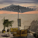 LIVOOSUN 6x9Ft LED Patio Umbrella Weather Resistant Table Umbrella