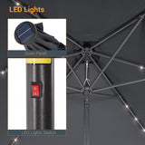 LIVOOSUN 6x9Ft LED Patio Umbrella Weather Resistant Table Umbrella