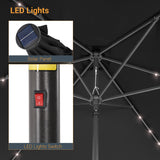 LIVOOSUN 6x9Ft LED Patio Umbrella Weather Resistant Table Umbrella