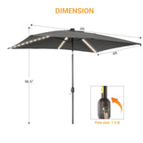LIVOOSUN 6x9Ft LED Patio Umbrella Weather Resistant Table Umbrella