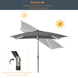 LIVOOSUN 6x9Ft LED Patio Umbrella Weather Resistant Table Umbrella