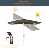 LIVOOSUN 6x9Ft LED Patio Umbrella Weather Resistant Table Umbrella