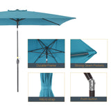 LIVOOSUN 6x9Ft Patio Market Umbrella Weather-Resistant Table Umbrella