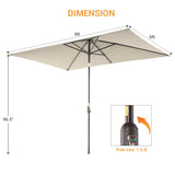 LIVOOSUN 6x9Ft Patio Market Umbrella Weather-Resistant Table Umbrella