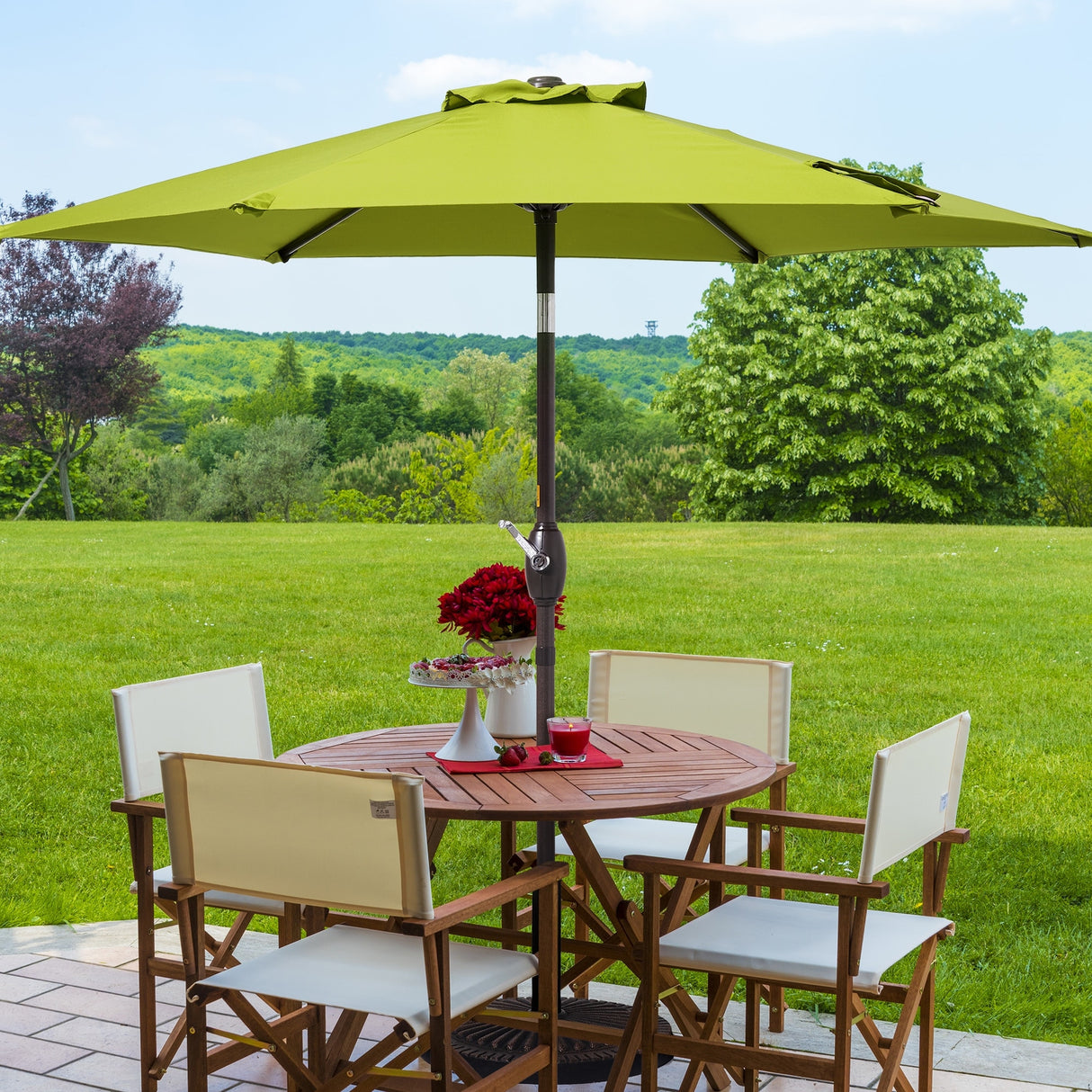 LIVOOSUN 7.5ft Steel Patio Market Umbrella Tilt System