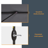 LIVOOSUN 7.5ft Steel Patio Market Umbrella Tilt System