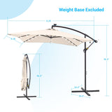 LIVOOSUN 8.2Ft LED Patio Umbrella,Outdoor Offset Market Umbrellas