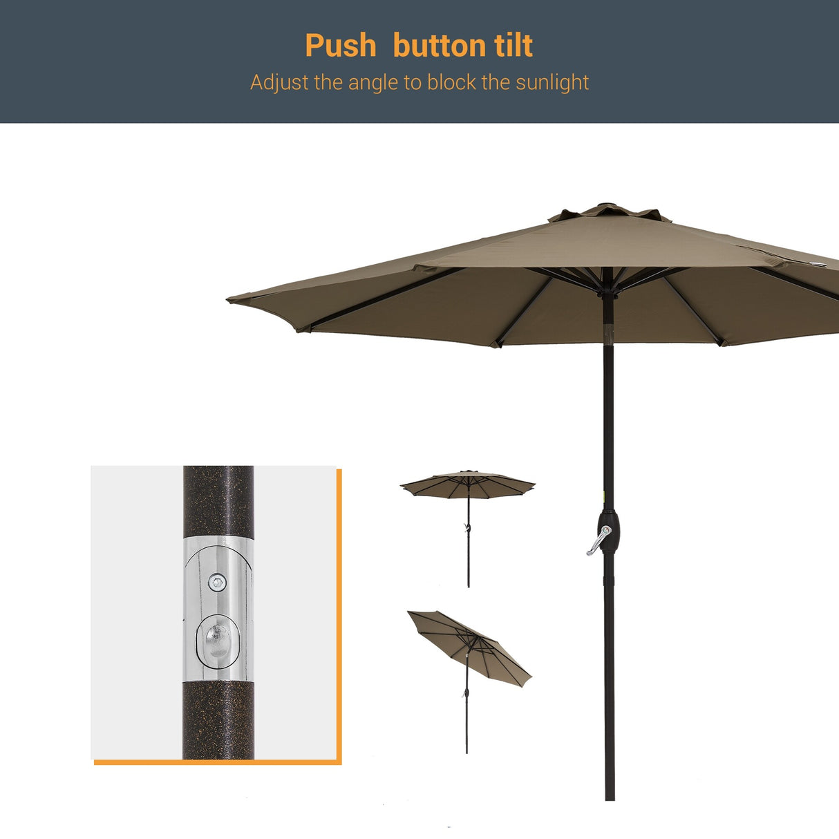 LIVOOSUN 9ft Patio Umbrella Outdoor Table Umbrella with Tilt and Crank