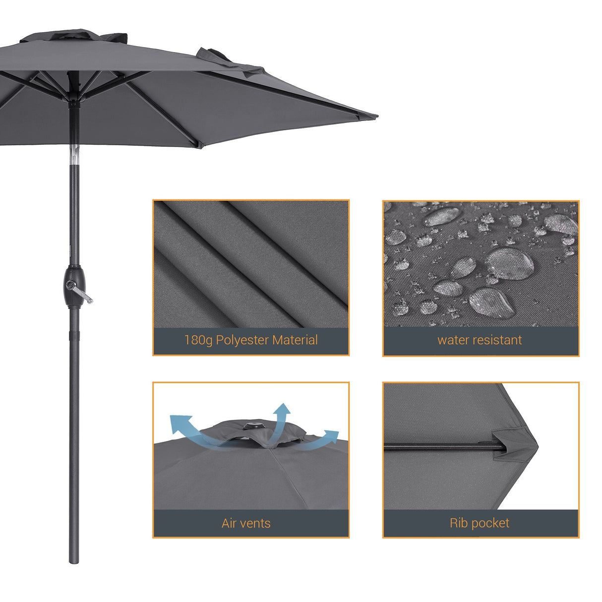 LIVOOSUN 9ft Patio Umbrella Outdoor Table Umbrella with Tilt and Crank