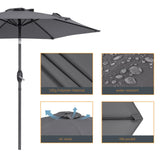 LIVOOSUN 9ft Patio Umbrella Outdoor Table Umbrella with Tilt and Crank
