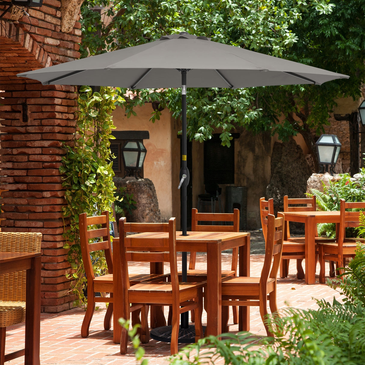 LIVOOSUN 9ft Patio Umbrella Outdoor Table Umbrella with Tilt and Crank
