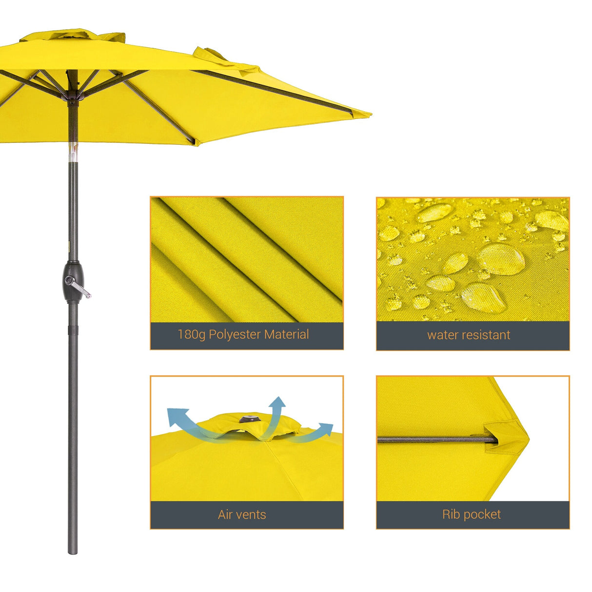 LIVOOSUN 9ft Patio Umbrella Outdoor Table Umbrella with Tilt and Crank