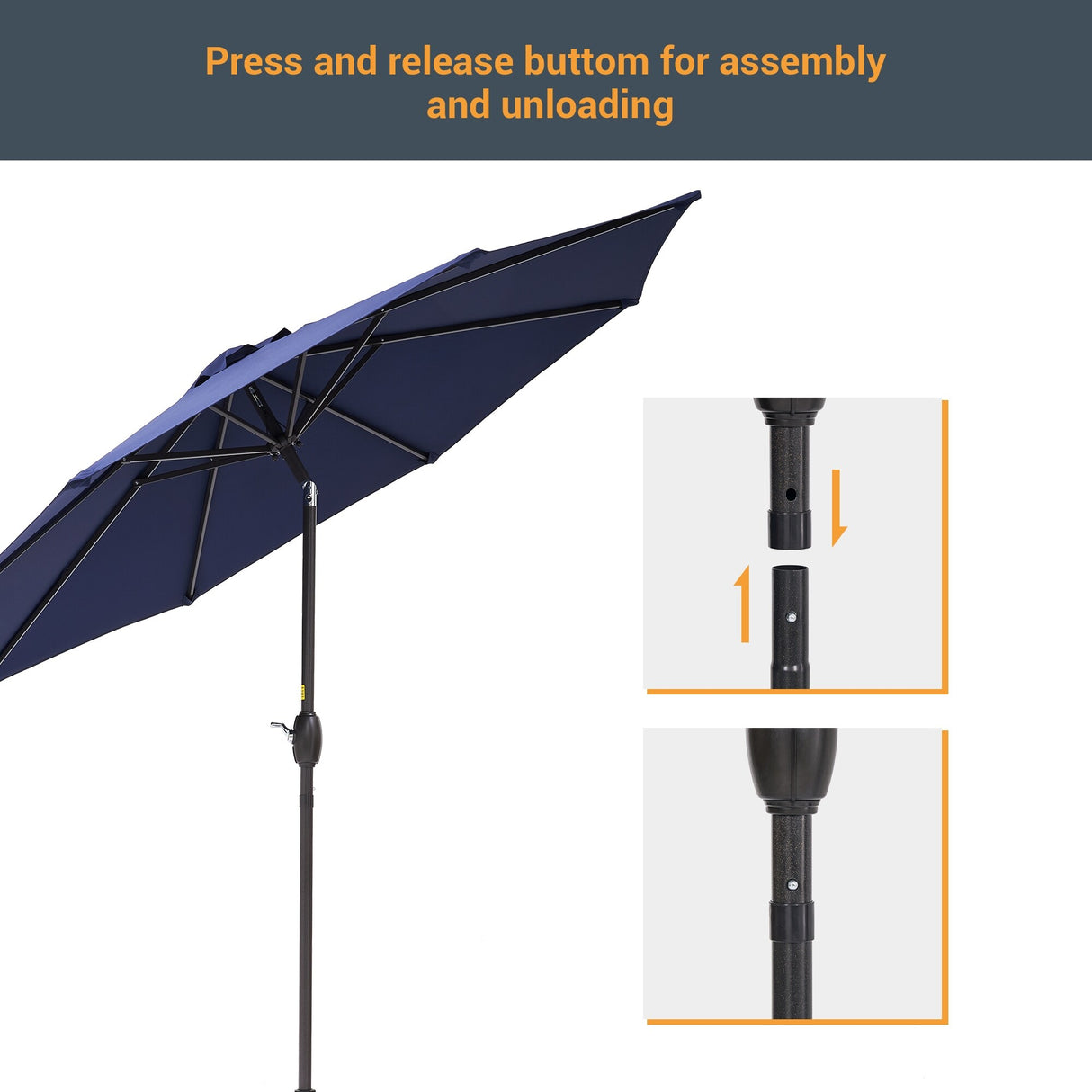 LIVOOSUN 9ft Patio Umbrella Outdoor Table Umbrella with Tilt and Crank