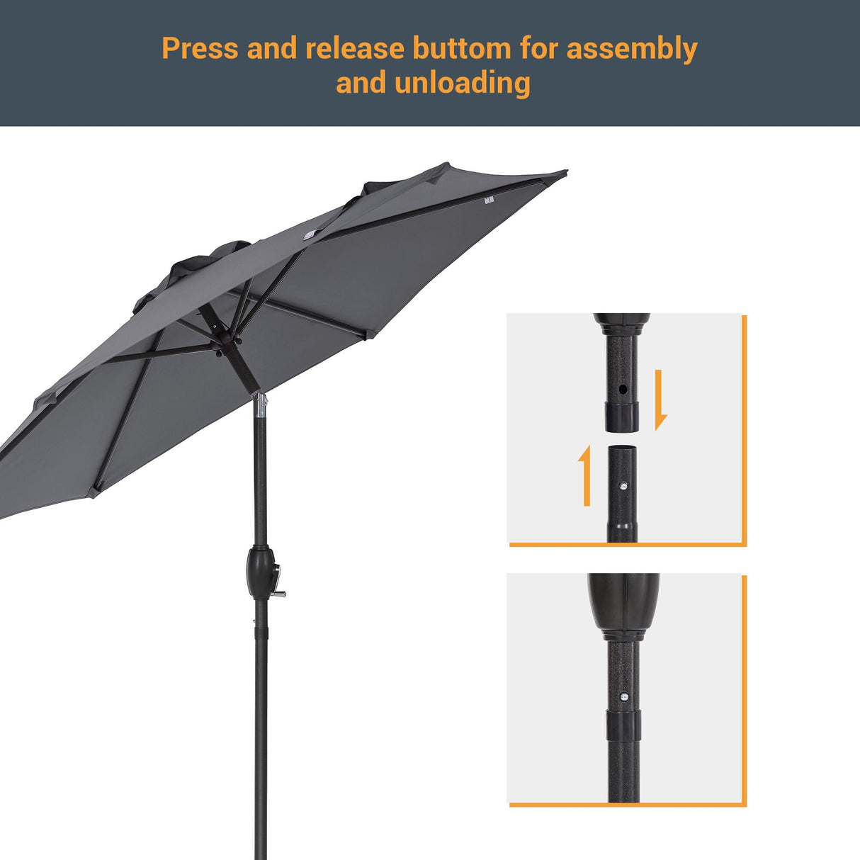 LIVOOSUN 9ft Patio Umbrella Outdoor Table Umbrella with Tilt and Crank