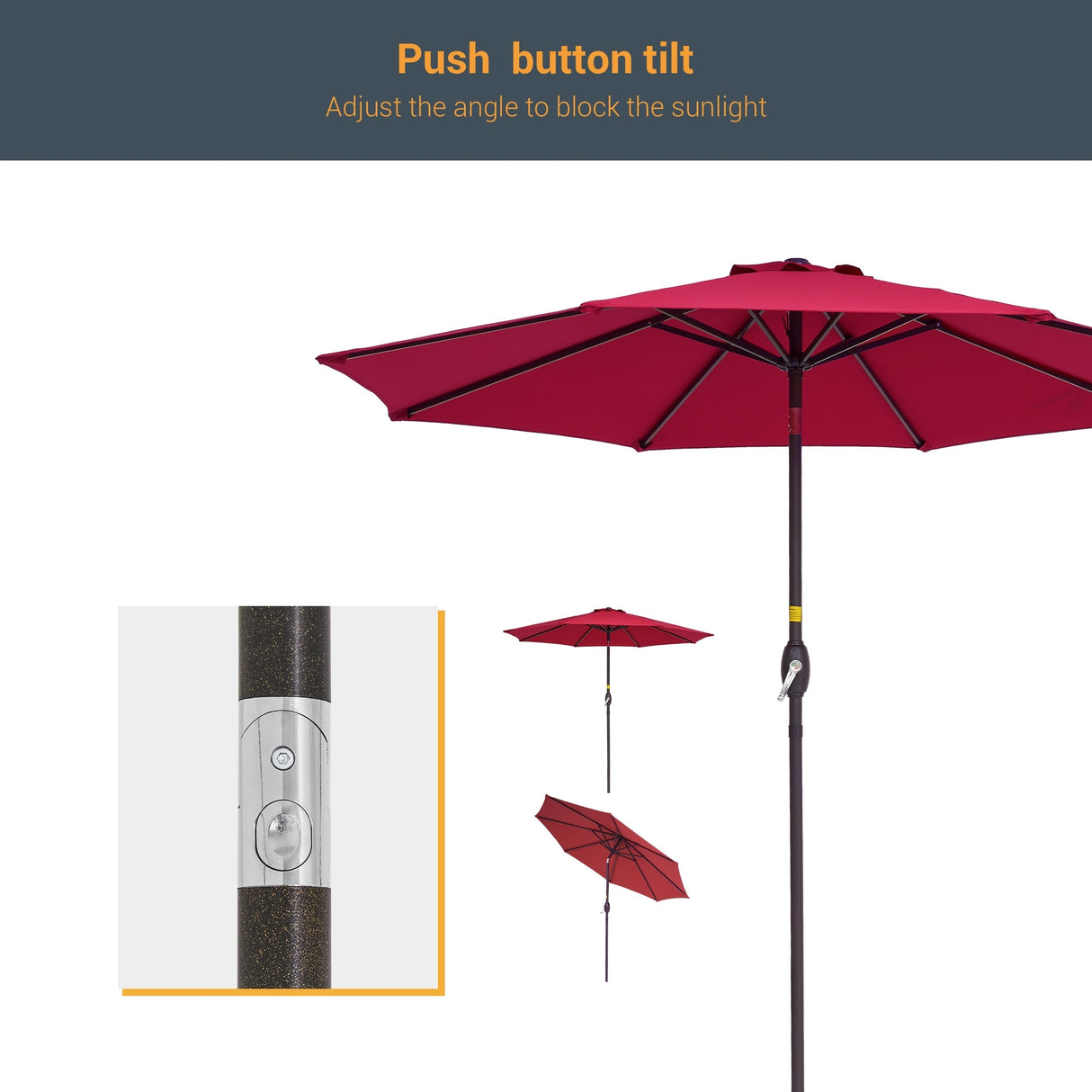 LIVOOSUN 9ft Patio Umbrella Outdoor Table Umbrella with Tilt and Crank