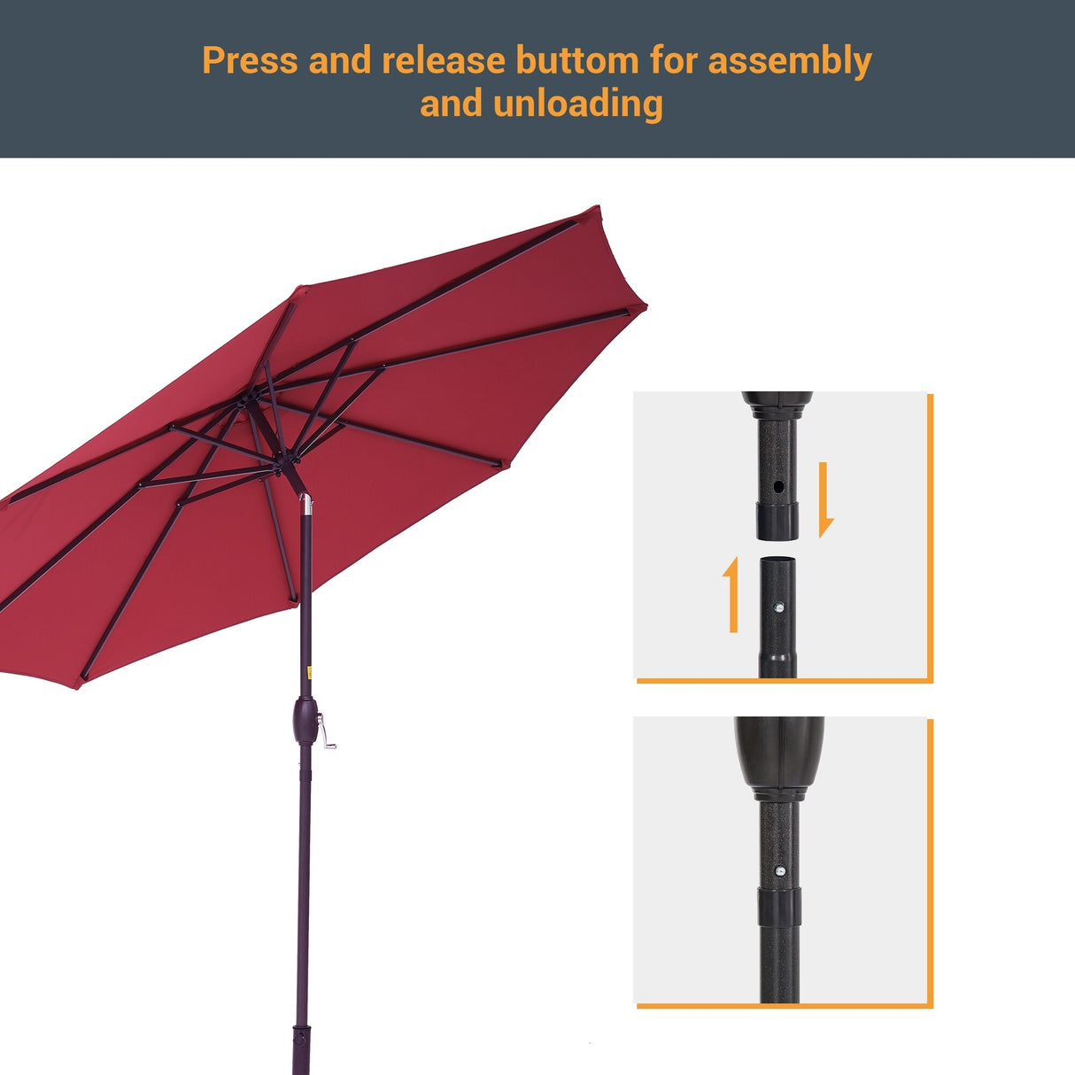 LIVOOSUN 9ft Patio Umbrella Outdoor Table Umbrella with Tilt and Crank