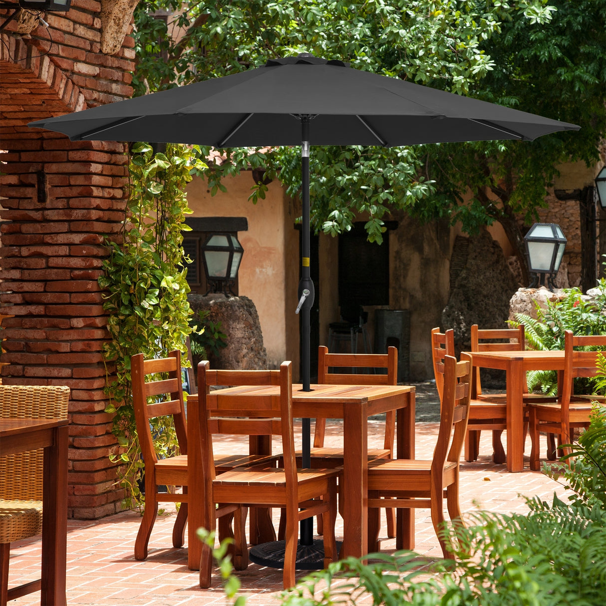 LIVOOSUN 9ft Patio Umbrella Outdoor Table Umbrella with Tilt and Crank