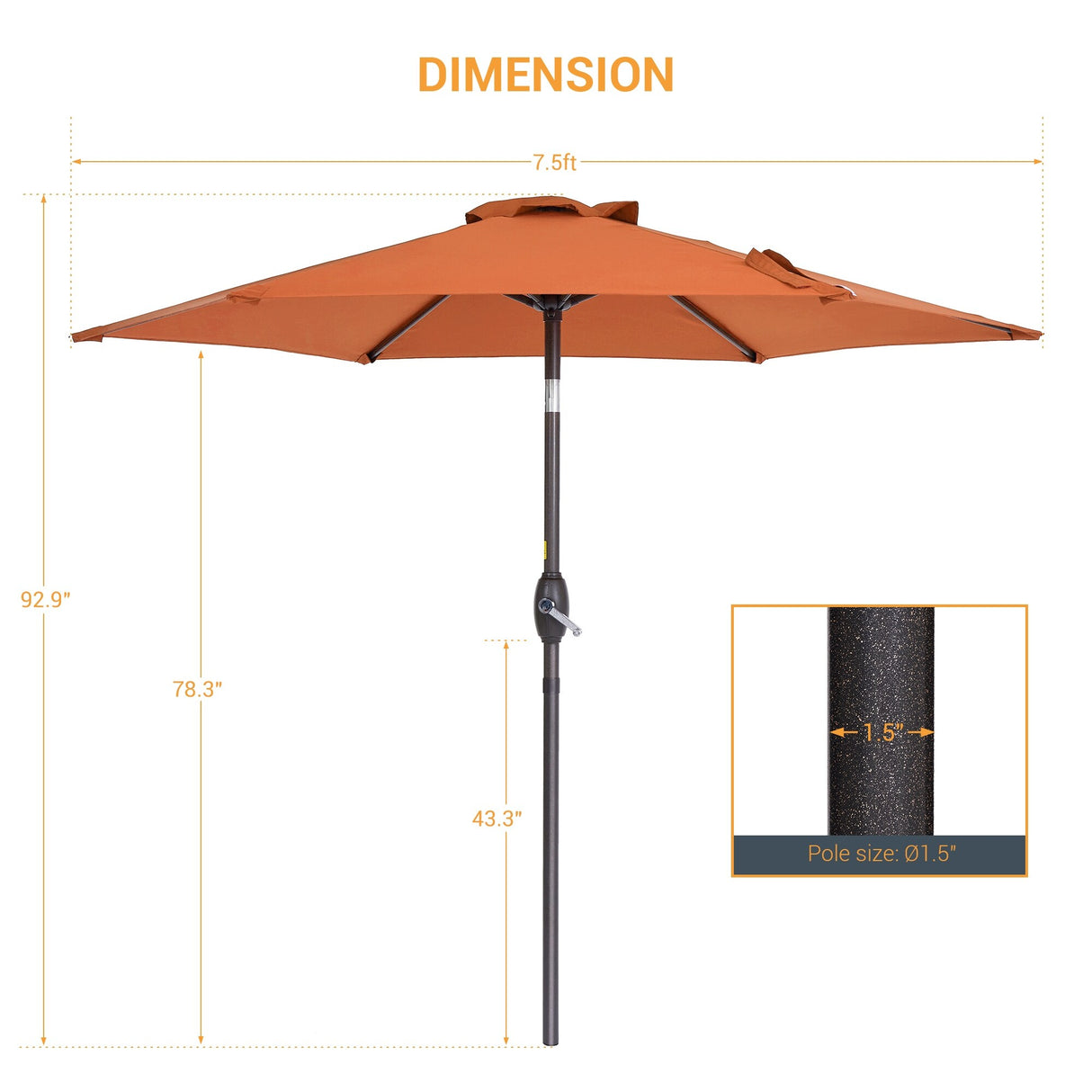 LIVOOSUN 9ft Patio Umbrella Outdoor Table Umbrella with Tilt and Crank
