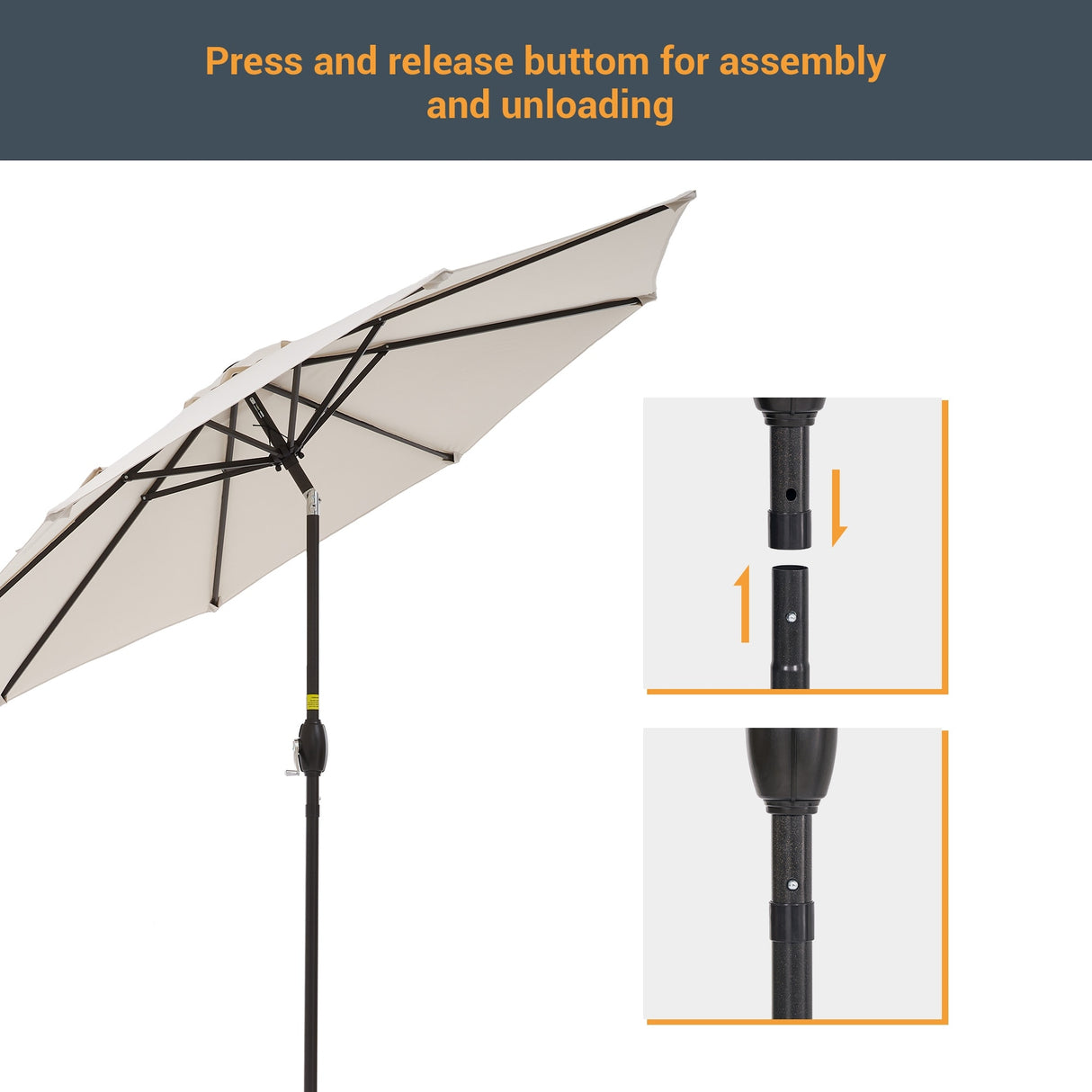LIVOOSUN 9ft Patio Umbrella Outdoor Table Umbrella with Tilt and Crank