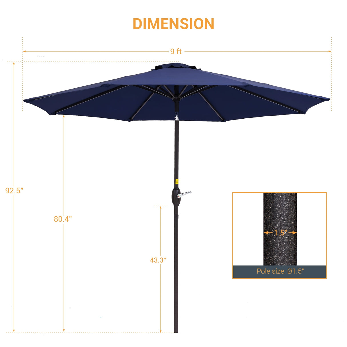 LIVOOSUN 9ft Patio Umbrella Outdoor Table Umbrella with Tilt and Crank
