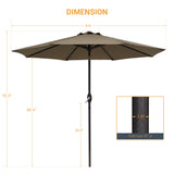 LIVOOSUN 9ft Patio Umbrella Outdoor Table Umbrella with Tilt and Crank