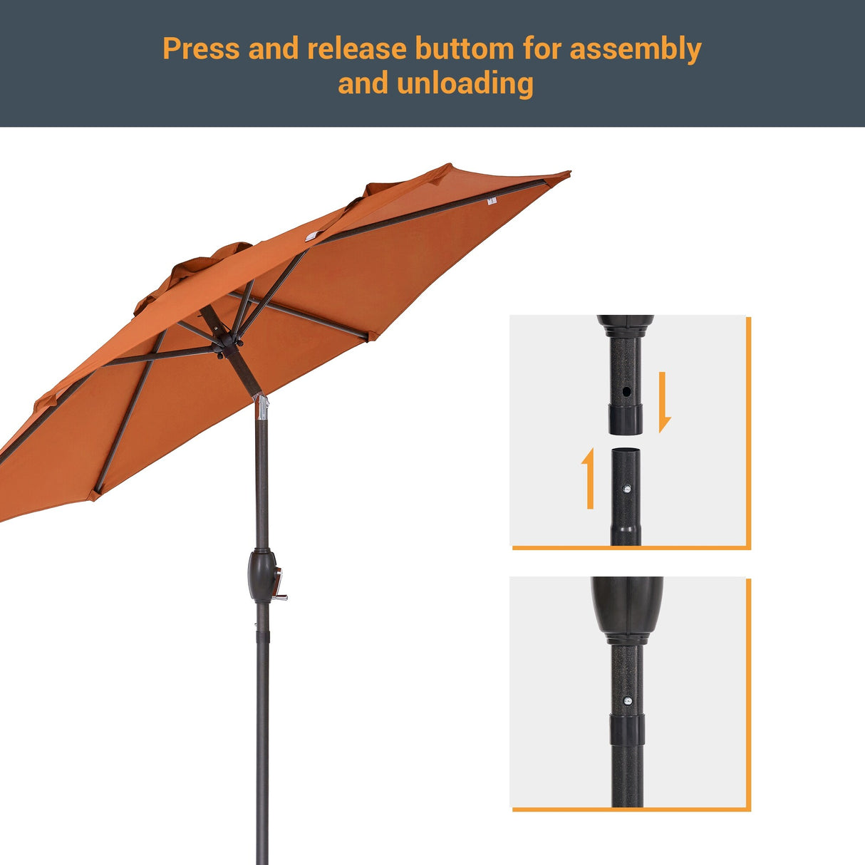 LIVOOSUN 9ft Patio Umbrella Outdoor Table Umbrella with Tilt and Crank