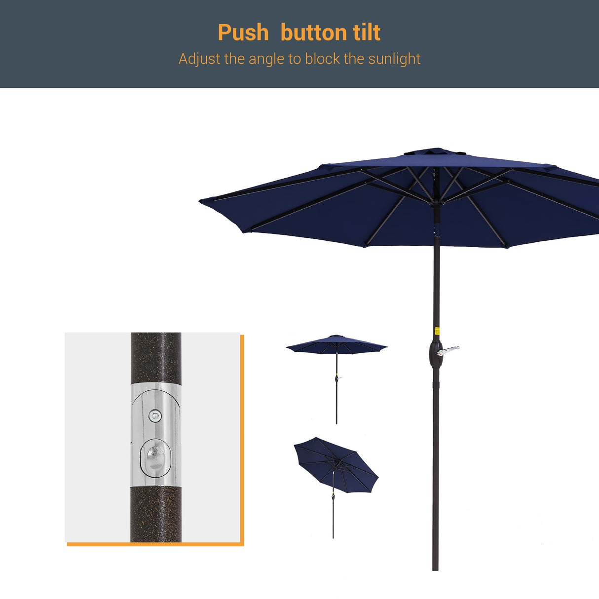 LIVOOSUN 9ft Patio Umbrella Outdoor Table Umbrella with Tilt and Crank